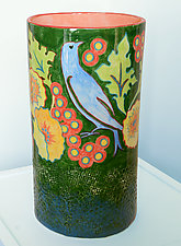 Birdsong and Berries Vase by Rod Hemming (Ceramic Vase)