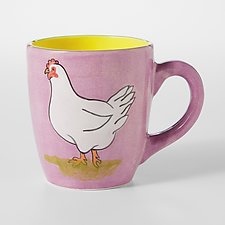 What Came First? Chicken and Egg Mug by Rod Hemming (Ceramic Mug)
