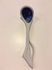 Small Porcelain Serving Spoon by Marion Angelica (Ceramic Serving Utensil)