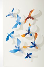 Set of Eight Skylarks by Caleb Nichols (Art Glass Wall Sculpture)
