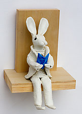 Reader Rabbit by Byron Williamson (Ceramic Sculpture)