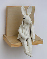White Rabbit II by Byron Williamson (Ceramic Wall Sculpture)