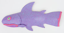 Pink Lips Shark by Byron Williamson (Ceramic Wall Sculpture)