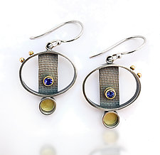 Open Oval Hanging Earrings by Michele LeVett (Gold & Stone Earrings)