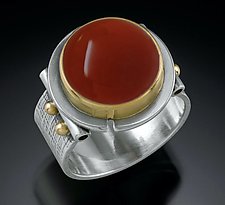Round Carnelian Ring by Michele LeVett (Gold, Silver & Stone Ring)