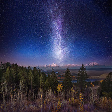 Milky Way Twilight Afterglow Over the Grand Tetons by Matt Anderson (Color Photograph)