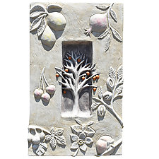 Persimmon Tree Ceramic Wall Sculpture by Beth Sherman (Ceramic Wall Sculpture)