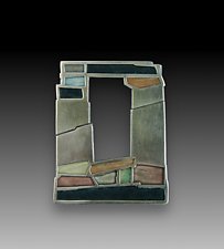 Old Stone Window Pin by Carly Wright (Silver & Enamel Brooch)