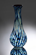 Teardrop Vase - Treasure Series Na Pali Mountain Seascape by Jacob Pfeifer (Art Glass Vase)