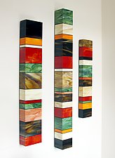 Fire Totems by Gerald Davidson (Art Glass Wall Sculpture)