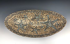 Large Carved Elliptical Sea Star Server by Valerie Seaberg (Ceramic Bowl)