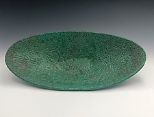Copper Patina Fossil Bowl by Valerie Seaberg (Ceramic Bowl)