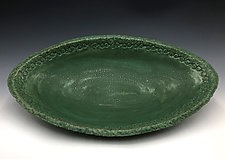 Green Cooper Coral Bowl by Valerie Seaberg (Ceramic Bowl)