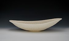 Country White Carved Elliptical Server by Valerie Seaberg (Ceramic Bowl)