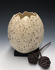 American Kestrel Egg Vase by Valerie Seaberg (Ceramic Vase)