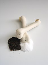 Bone Appetit Salt and Pepper Shakers by Chris Stiles (Ceramic Salt & Pepper Shakers)