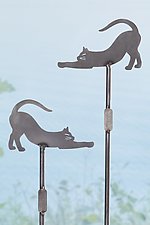 Cat Garden Stake Pair by Piper Foreso (Metal Sculpture)