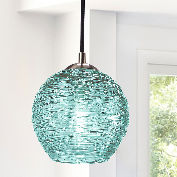 Spun Glass Globe Pendant Light