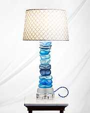 Hand Blown Maya Hoodoo Lamp by Rebecca Zhukov (Art Glass Table Lamp)