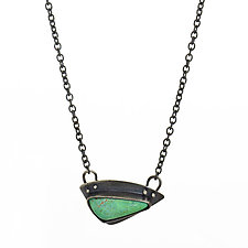 Turquoise and Sterling Silver Pendant Necklace by Susan Crow (Silver & Stone Necklace)