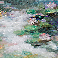 Lilies In the Pond by Karen  Hale (Acrylic Painting)