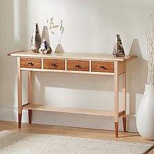 Solid Tiger Maple Table by Tom Dumke (Wood Console Table)
