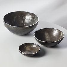 Stainless Steel Bowls by Nicole and Harry Hansen (Metal Bowl)
