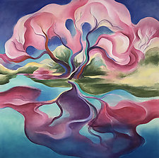 Pink Tree III by Linda Jacobson (Acrylic Painting)