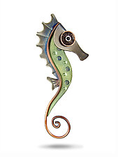 Seahorse Pin by Lisa and Scott Cylinder (Metal Brooch)