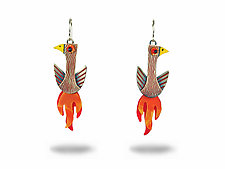 Phoenix Earrings by Lisa and Scott Cylinder (Metal Earrings)