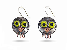 Owlet Earrings by Lisa and Scott Cylinder (Metal Earrings)