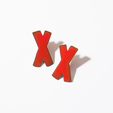 Small X Studs by Kat Cole (Enameled Earrings)