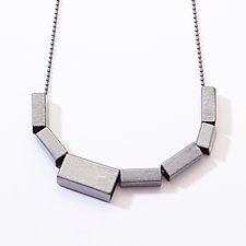 Rectangular Tube Necklace by Kat Cole (Silver & Steel Necklace)