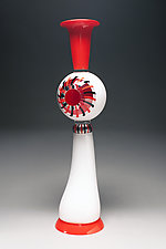 Red and White Dwelling by Scott Summerfield (Art Glass Sculpture)