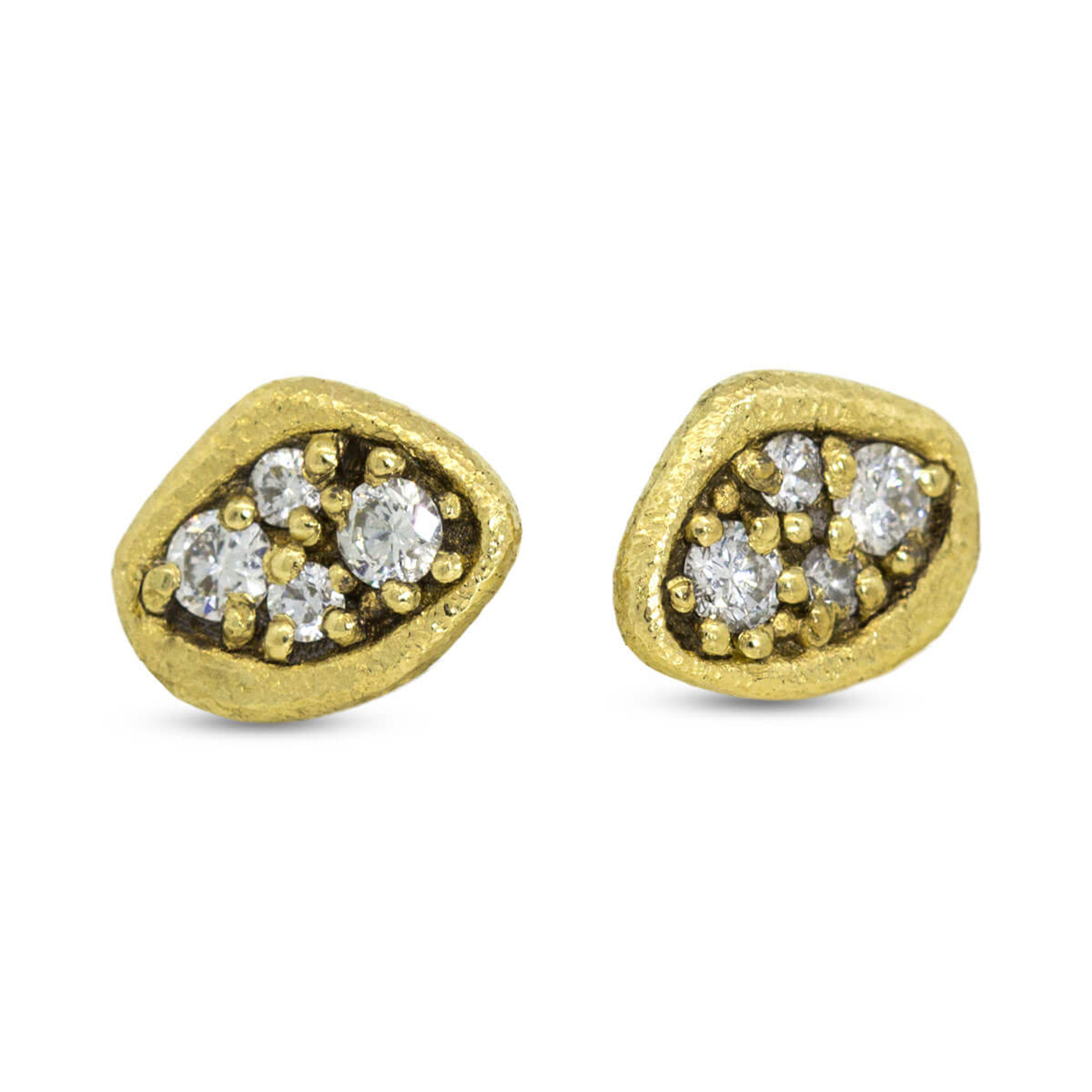 Dew Pond Diamond Stud Earrings by Rona Fisher (Gold & Diamond Earrings ...