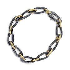Organic Large Link Bracelet by Rona Fisher (Gold & Silver Bracelet)