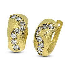 River of Diamonds Earrings by Rona Fisher (Gold & Stone Earrings)