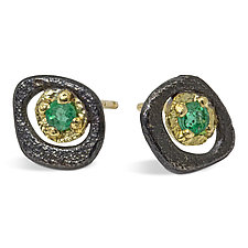 Pebble Stud Earrings by Rona Fisher (Gold, Silver & Stone Earrings)