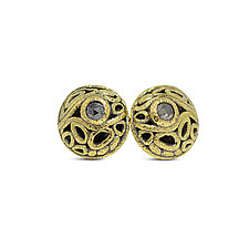 Confluence Stud Earrings by Rona Fisher (Gold & Stone Earrings)