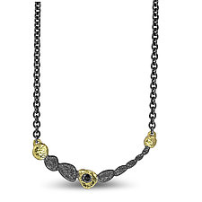 Pebble Curved Bar Necklace by Rona Fisher (Gold & Silver Necklace)