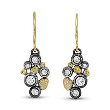 Cascading Pebbles Earrings by Rona Fisher (Gold, Silver & Stone Earrings)