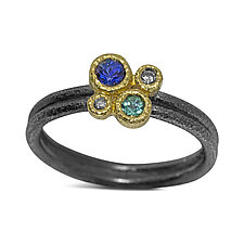 Delicate Double-Band Gemstone Ring by Rona Fisher (Gold, Silver & Stone Ring)