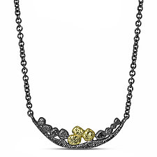 Wavy Pebbles Bar Necklace by Rona Fisher (Gold & Silver Necklace)