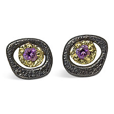 Pebble Stud Earrings by Rona Fisher (Gold, Silver & Stone Earrings)