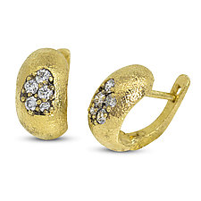 Dew Pond Diamond Hoop Earrings by Rona Fisher (Gold & Diamond Earrings)
