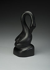 Black Swan by Marceil DeLacy (Wood Sculpture)