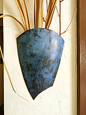 Shield Flower Sconce by David M Bowman and Reed C Bowman (Metal Wall Vase)