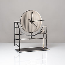 Wright Time Mantle Clock by Ken Girardini and Julie Girardini (Metal Clock)