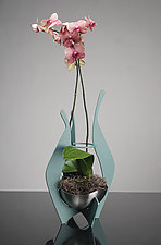 Orchid Display Vase by Ken Girardini and Julie Girardini (Metal Vase)