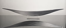 Silver Boat Sculpture by Ken Girardini and Julie Girardini (Metal Sculpture)